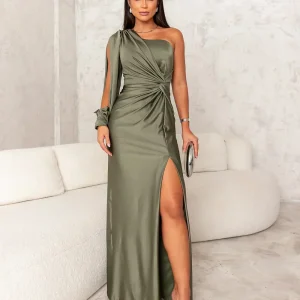 Robe de Soirée Asymétrique | Satin | Élégante et Fluide