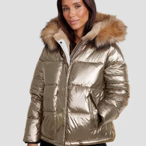 NORDIK – Doudoune femme capuche en fourrure